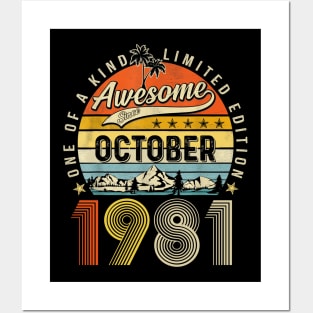 Awesome Since October 1981 Vintage 42nd Birthday Posters and Art